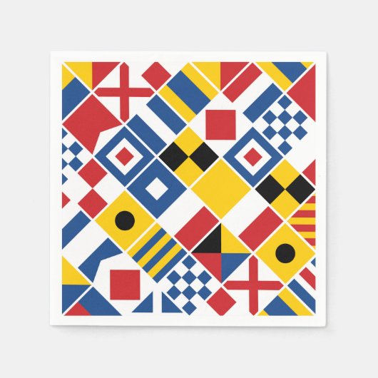 Nautisch signaal vlaggen patroon servet (Voorkant)