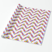 Nautisch Signaal Vlaggen Wit XL Chevron Patroon Cadeaupapier (Uitgerold)