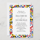 Nautisch Signaalvlag Patroon Bruiloft Kaart (Voorkant)