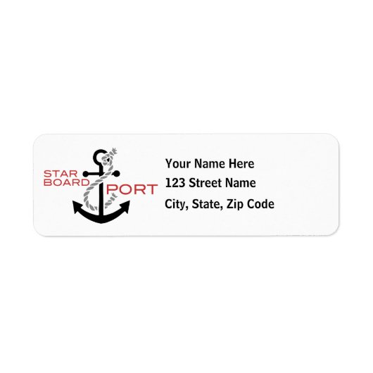 Nautisch Starboard Port Anchor Etiket (Voorkant)