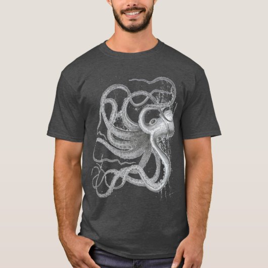 Nautisch steampunk grote octopus  kraken t-shirt (Voorkant)