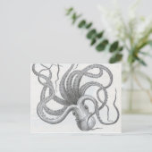 Nautisch steampunk octopus kraken design briefkaart (Staand voorkant)