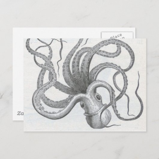 Nautisch steampunk octopus kraken design briefkaart (Voorkant / Achterkant)