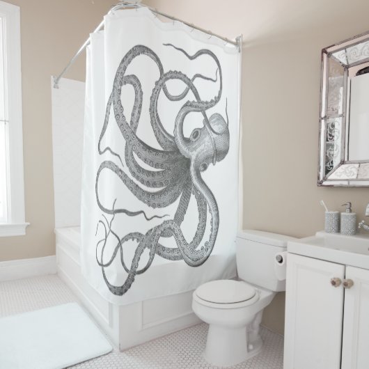 Nautisch steampunk octopus  strand kraken douchegordijn (In situ)