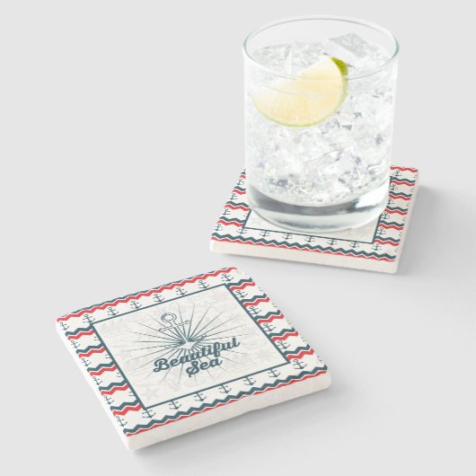 Nautisch Stenen Onderzetter (Zijkant)