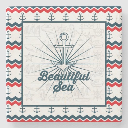 Nautisch Stenen Onderzetter (Voorkant)