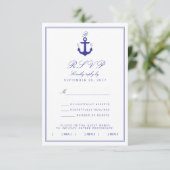 Nautisch, stijlvol, eenvoudig monogram RSVP-kaart RSVP Kaartje (Staand voorkant)