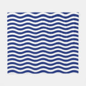 Nautisch Stijlvol Wavy Stripes Decor Fleece Deken (Voorkant (Horizontaal))