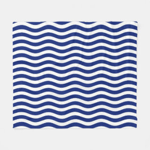 Nautisch Stijlvol Wavy Stripes Decor Fleece Deken