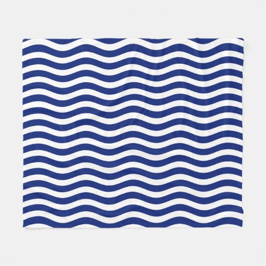 Nautisch Stijlvol Wavy Stripes Decor Fleece Deken (Voorkant (Horizontaal))