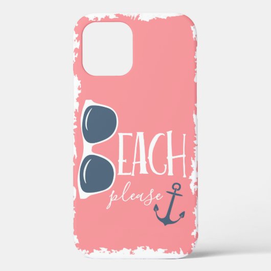 Nautisch strand alsjeblieft Anchor zonnebril Case-Mate iPhone Case (Achterkant)