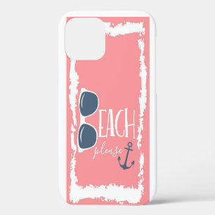Nautisch strand alsjeblieft Anchor zonnebril iPhone 12 Hoesje