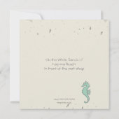 Nautisch Strand Blauwe Hart Knoop Huwelijksuitnodi Kaart (Achterkant)