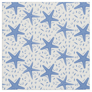 Nautisch strand Blue Starfish Patroon Stof