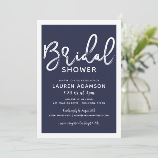 Nautisch strand bruids bash douche marine blauwe s kaart (Staand voorkant)