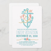 Nautisch strand bruids douche uitnodigingen (Voorkant / Achterkant)