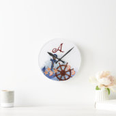 Nautisch strand bruiloft bruidsmeisje cadeau ronde klok (Huis)