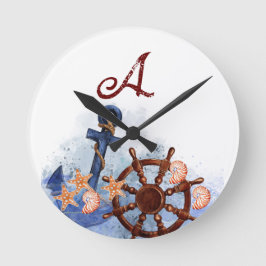 Nautisch strand bruiloft bruidsmeisje cadeau ronde klok