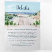 Nautisch strand bruiloft drievoudige uitnodiging (Binnenzijde eerst)