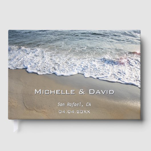Nautisch strand bruiloft foto gastenboek (Voorkant)