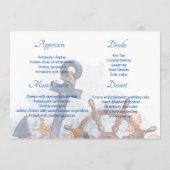 Nautisch strand bruiloft Gepersonaliseerd Menu (Achterkant)