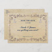  nautisch strand bruiloft Save the Date Kaart (Voorkant / Achterkant)