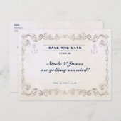  nautisch strand bruiloft Save the Date Kaart (Voorkant / Achterkant)