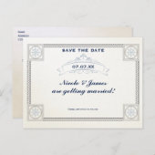  nautisch strand bruiloft Save the Date Kaart (Voorkant / Achterkant)