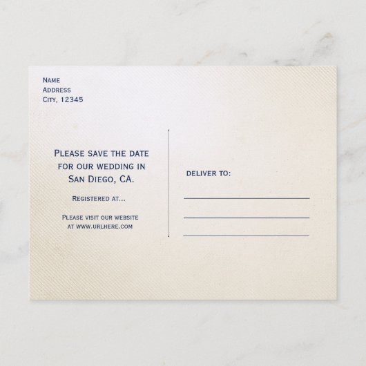  nautisch strand bruiloft Save the Date Kaart (Achterkant)