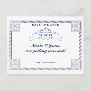 nautisch strand bruiloft Save the Date Kaart