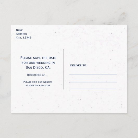  nautisch strand bruiloft Save the Date Kaart (Achterkant)