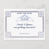  nautisch strand bruiloft Save the Date Kaart (Voorkant)