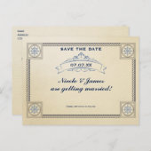  nautisch strand bruiloft Save the Date Kaart (Voorkant / Achterkant)