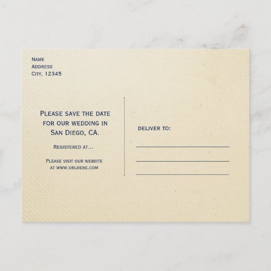  nautisch strand bruiloft Save the Date Kaart (Achterkant)