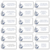 Nautisch strand bruiloft uitnodiging Adresetikette Sticker (Voorkant)