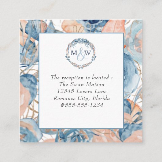 Nautisch strand bruiloft zeeschelpen zeesterren En Informatiekaartje (Achterkant)