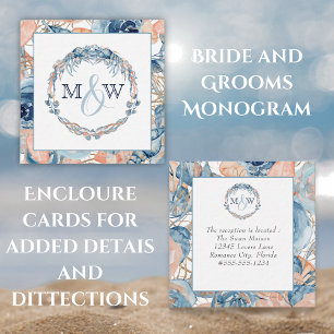 Nautisch strand bruiloft zeeschelpen zeesterren En Informatiekaartje