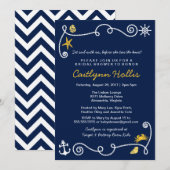 Nautisch strand (kleur kiezen) Bruids / Baby showe Kaart (Voorkant / Achterkant)