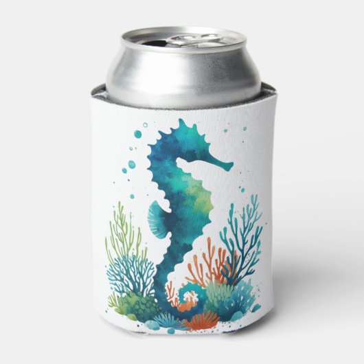 Nautisch/strand/kustzeepaardkunst Blikjeskoeler (Blikje Voorkant)