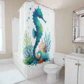 Nautisch/strand/kustzeepaardkunst Douchegordijn (In situ)