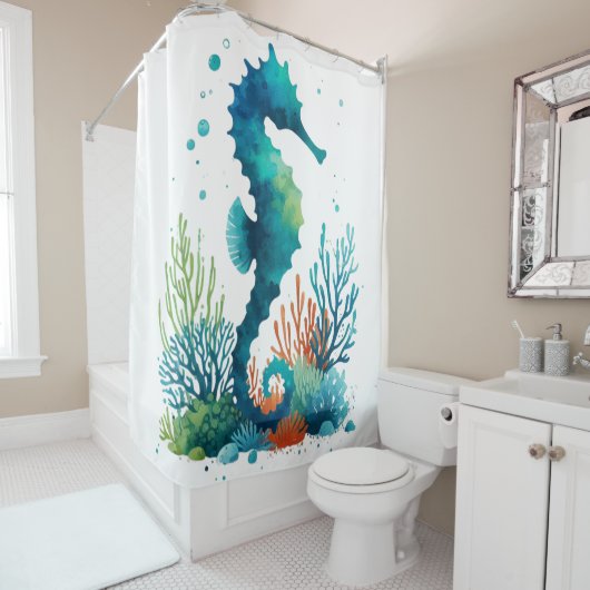 Nautisch/strand/kustzeepaardkunst Douchegordijn (In situ)