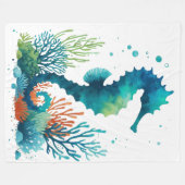 Nautisch/strand/kustzeepaardkunst Fleece Deken (Voorkant (Horizontaal))