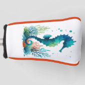 Nautisch/strand/kustzeepaardkunst Golfheadcover (Voorkant)