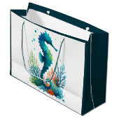 Nautisch/strand/kustzeepaardkunst Groot Cadeauzakje (Voorkant Gekanteld)