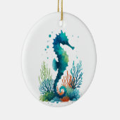 Nautisch/strand/kustzeepaardkunst Keramisch Ornament (Rechts)