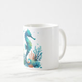 Nautisch/strand/kustzeepaardkunst Koffiemok (Voorkant rechts)