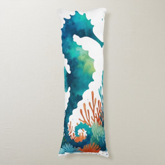 Nautisch/strand/kustzeepaardkunst Lichaamskussen (Voorkant Verticaal)