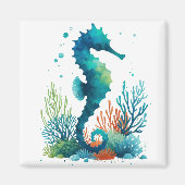 Nautisch/strand/kustzeepaardkunst Magneet (Voorkant)