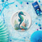 Nautisch/strand/kustzeepaardkunst Papieren Bordje (Feest)