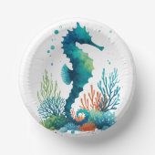 Nautisch/strand/kustzeepaardkunst Papieren Kommen (Voorkant)